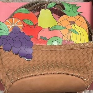 Sugar Thrillz Woven Tote in Tan and Gold Accents